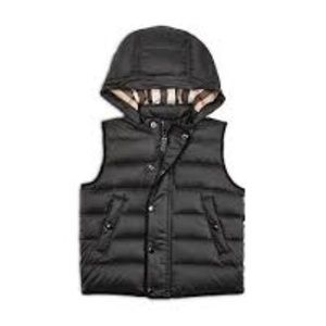 BURBERRY CHILDREN HOODIE ZIP PUFFER VEST